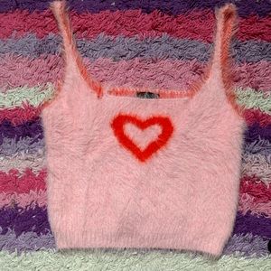 Delia’s fuzzy heart fleece tank